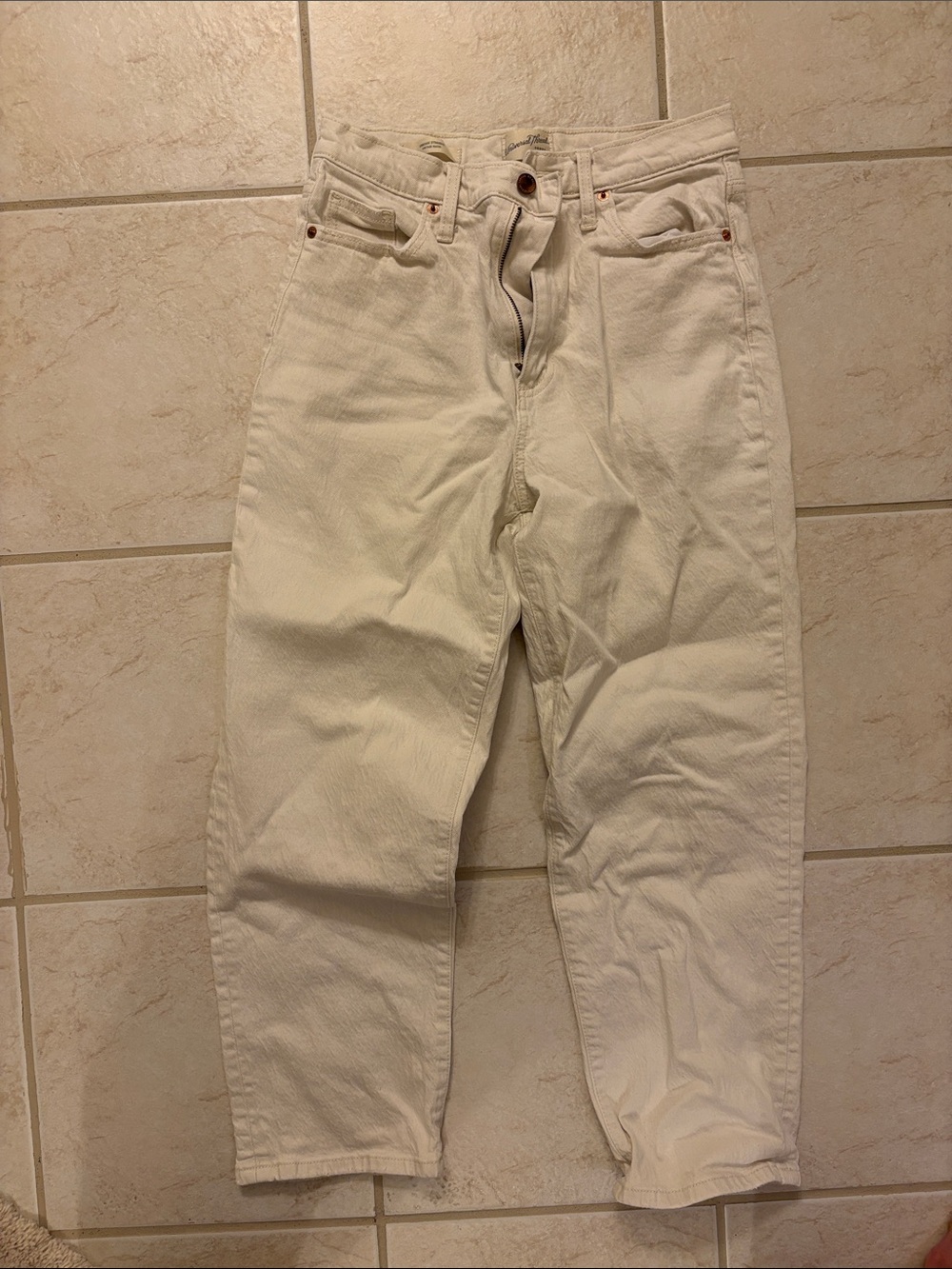 Universal Thread Cream High-Rise Straight Jeans